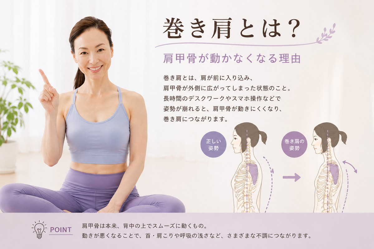 巻き肩とは？肩甲骨が動かなくなる理由