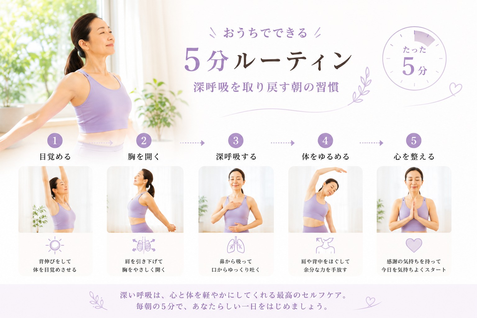 おうちでできる5分ルーティン|深呼吸を取り戻す朝の習慣